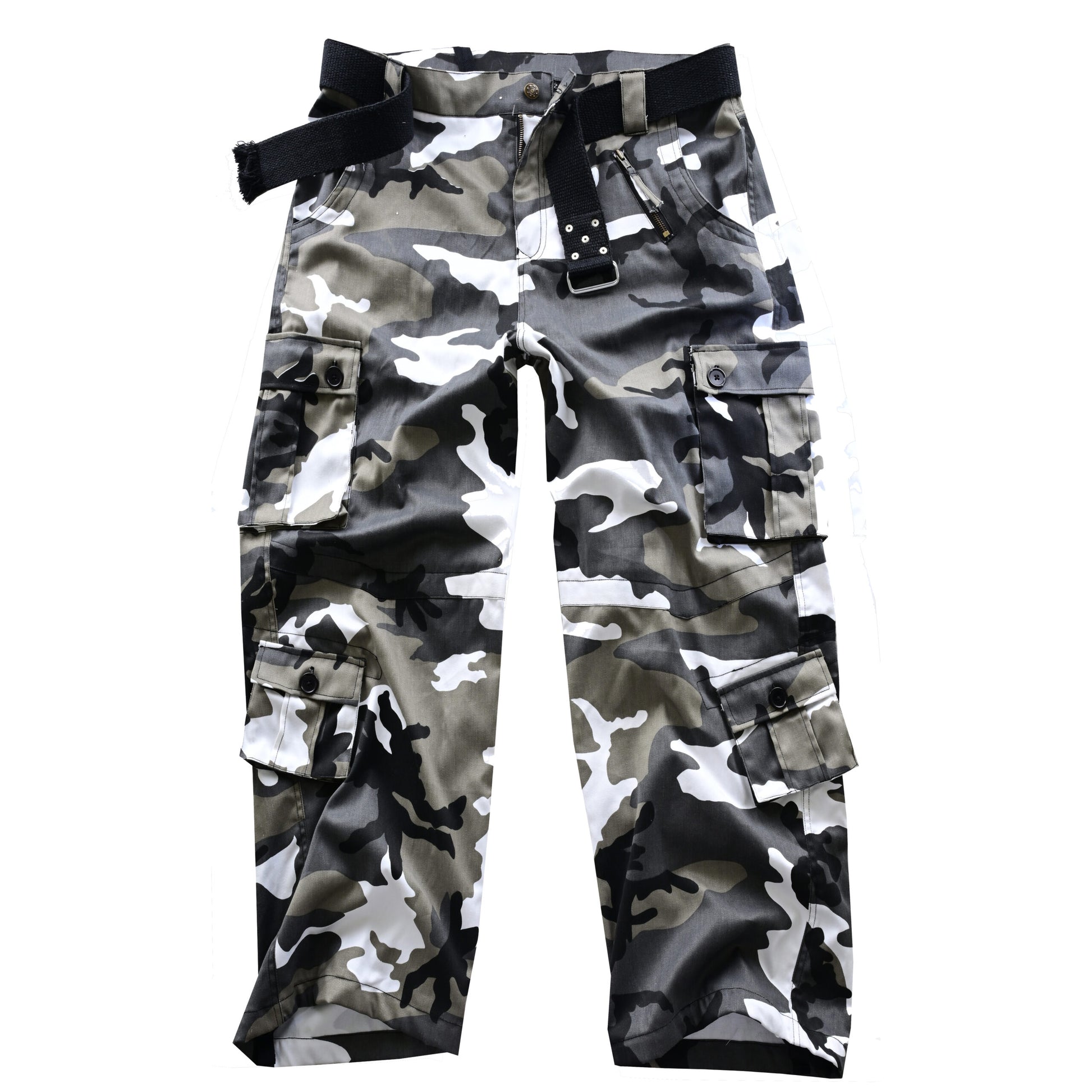 AKARMY Men's Cotton Casual Military Army Camo Combat Work Cargo Pants with 8 Pockets