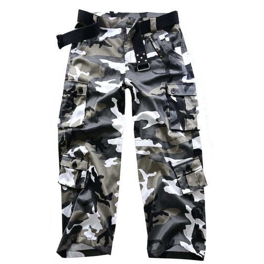 AKARMY Men's Cotton Casual Military Army Camo Combat Work Cargo Pants with 8 Pockets