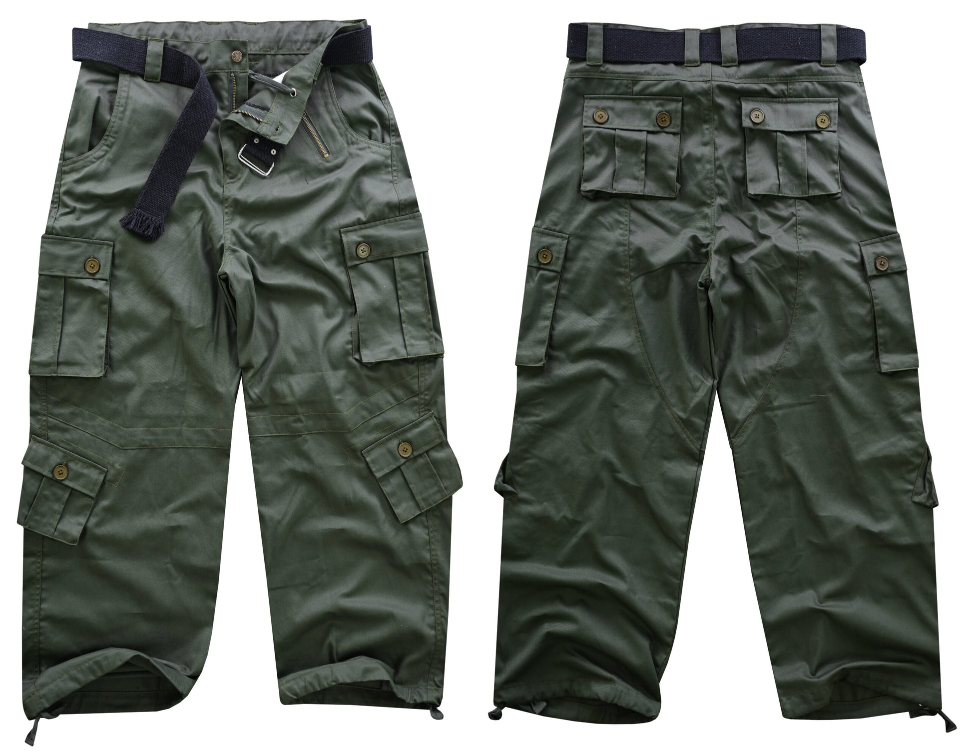 AKARMY Men's Cotton Casual Military Army Camo Combat Work Cargo Pants with 8 Pockets