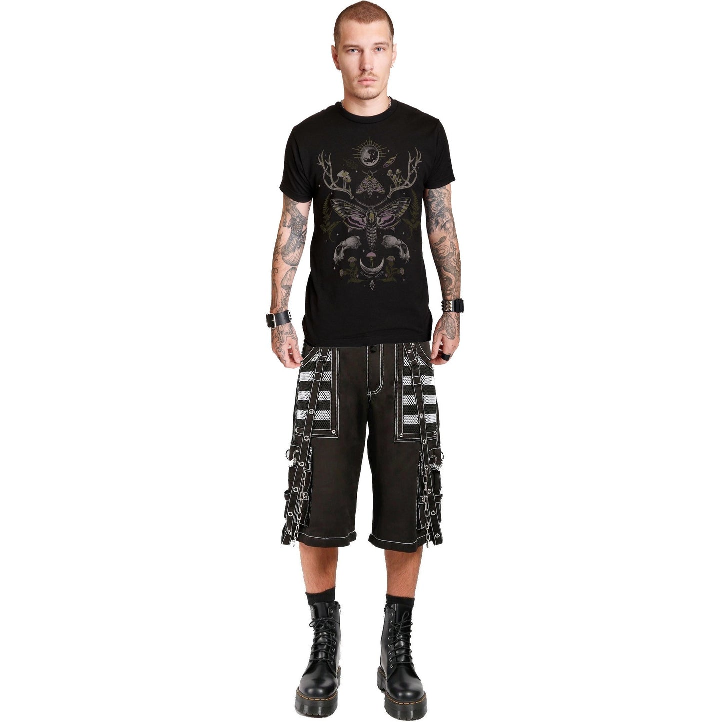 Gothic Extreme Bondage Skater Gothic Punk Rocker Cyber Steampunk Biker Tripp Shorts