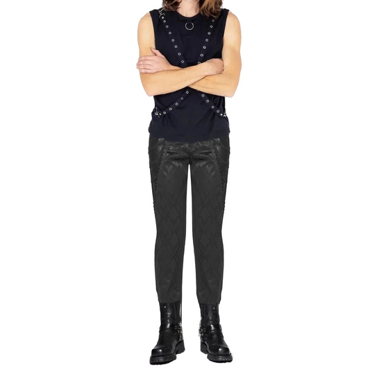 Gothic Punk Rave Mens Gothic Aristocrat Jacquard Dress Pants