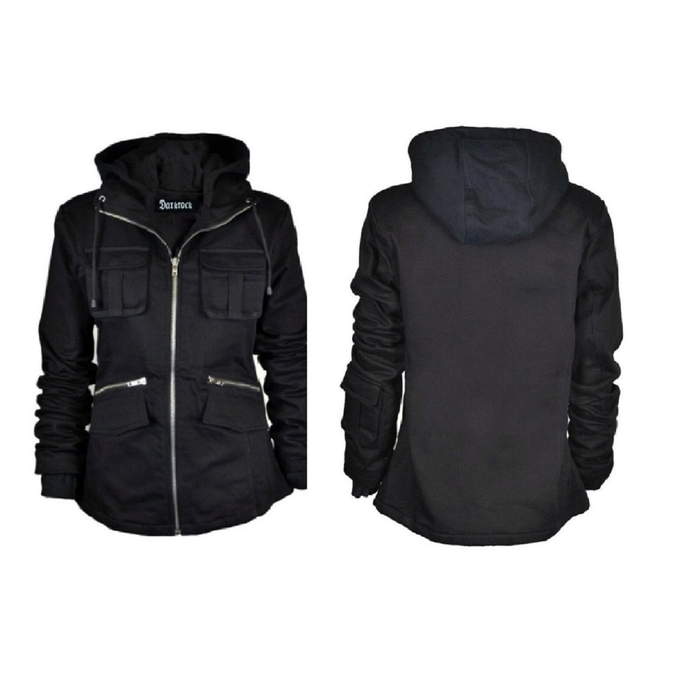 DarkRock PRIME Ladies Parka Jacket Women Cotton Casual Trench Coat WHood (3)