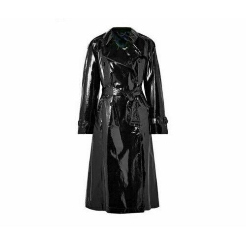 Prime Quality Black PVC Vinyl Women's Trench Coat