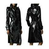 Prime Quality Black PVC Vinyl Women's Trench Coat