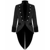 Handmade Women's Coat Jacket Black Brocade Goth Steampunk Victorian Tailcoat