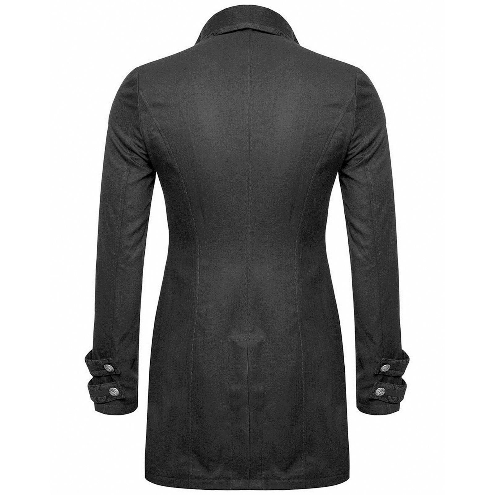 Darkrock Men's Morning Gothic Jacket Tailcoat Black Brocade Steampunk Victorian (2)
