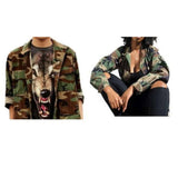 Camo Jacket Uni Sex Vintage Military Army Jacket Military Issued Button Down Jacket