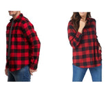Red Flannel Buffalo Plaid Cotton Button Down Unisex Shirt