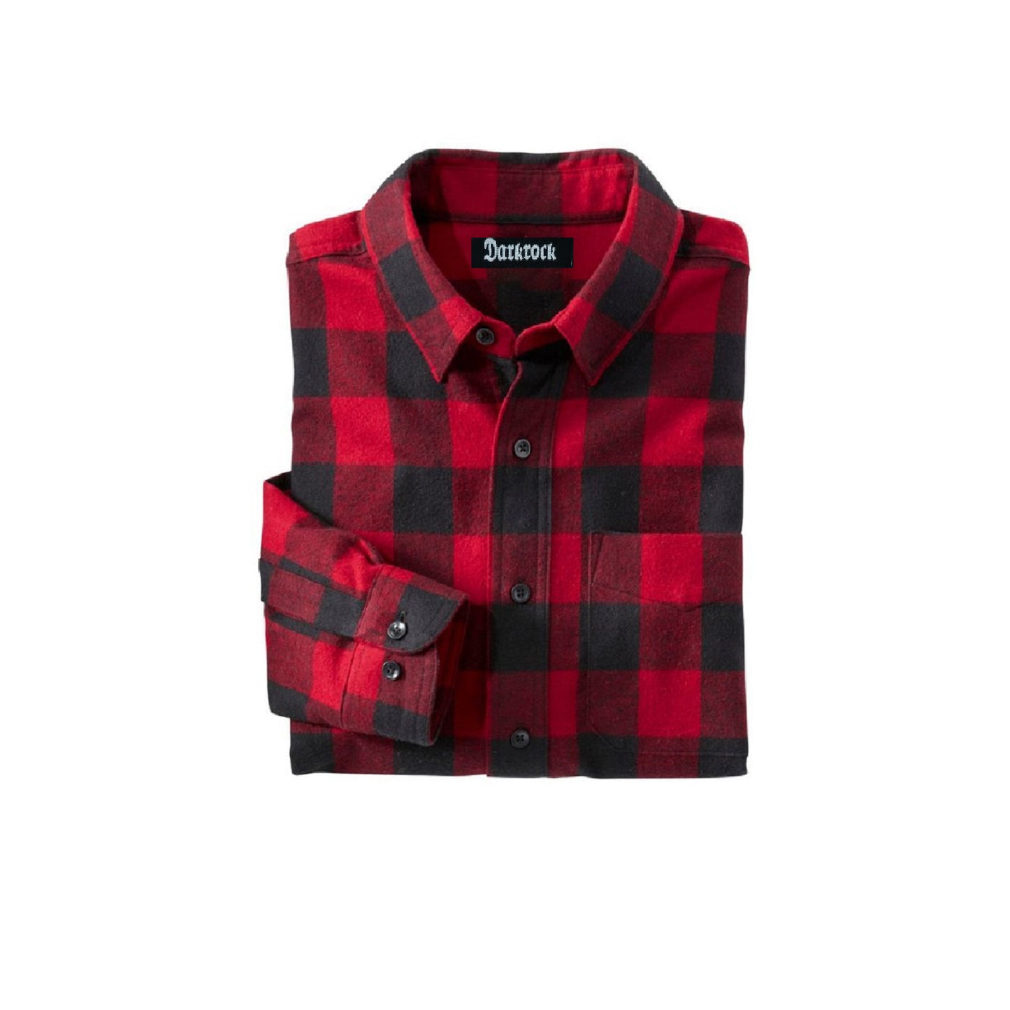 Red Flannel Buffalo Plaid Cotton Button Down Unisex Shirt