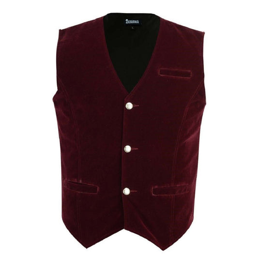 Men's Red Velvet Vest Waistcoat Gothic Steampunk Victorian/Wedding /Prom Vest