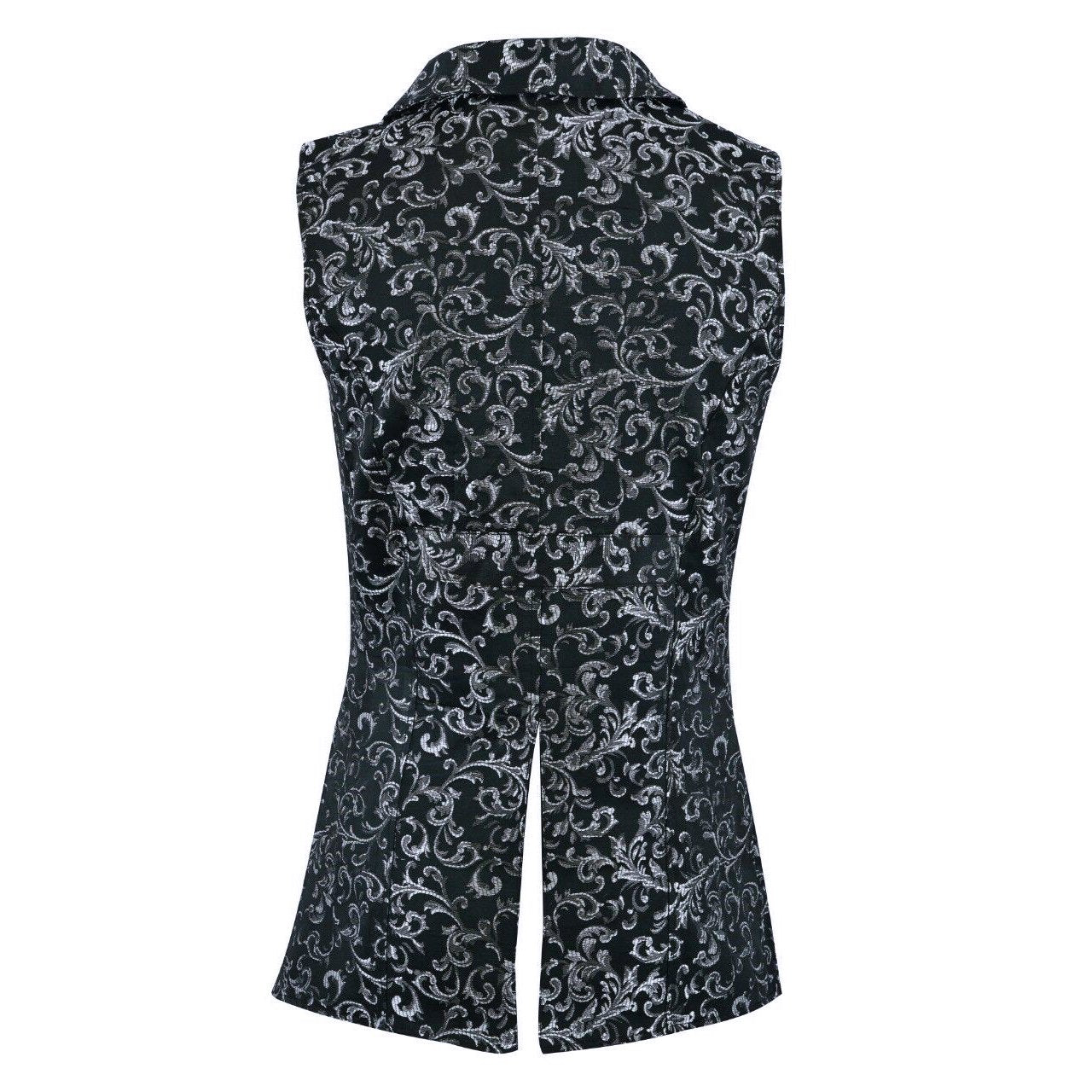 Double Breasted GOVERNOR Silver Vest Waistcoat (Back)