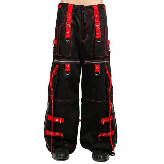 Gothic Men's Zip Off Pants Black Red