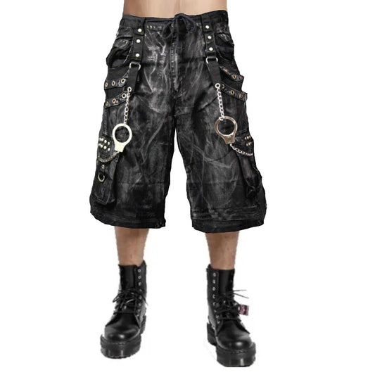 Gothic Jeans Apocalyptic Punk Emo Shorts Mechanic Acid Gothic Cyber Pants