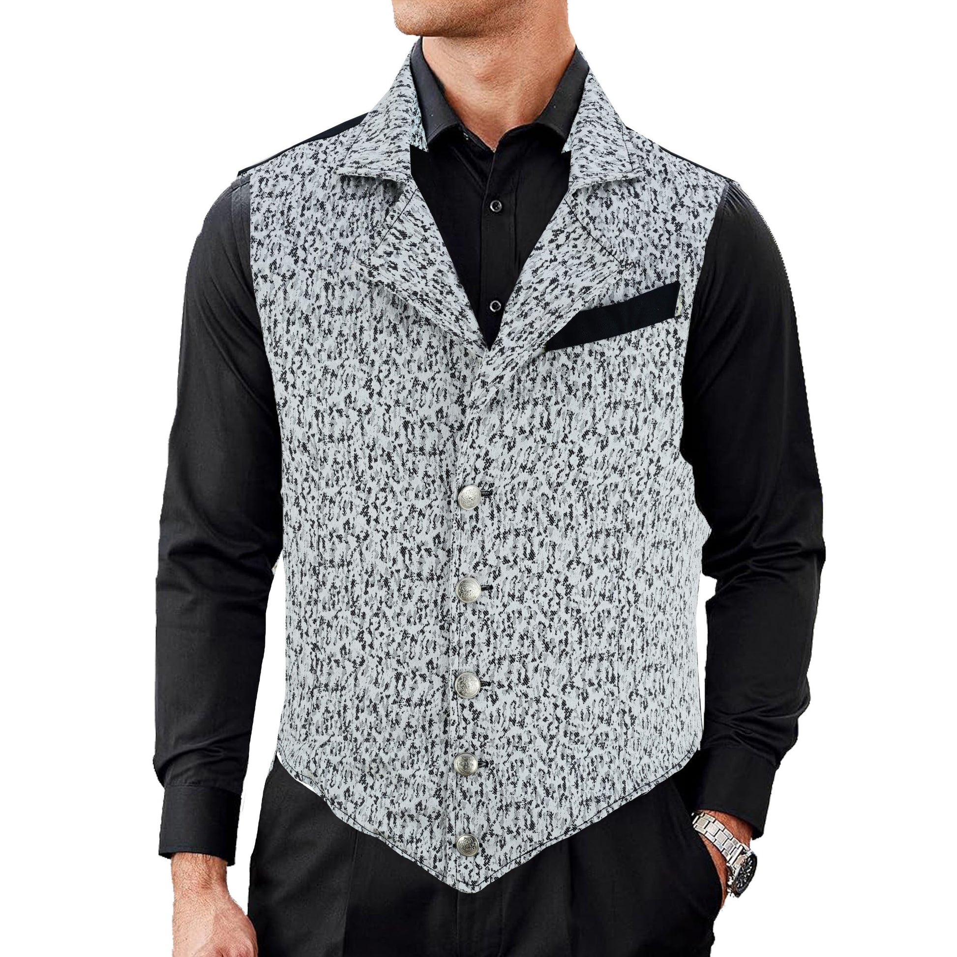 Handmade White Men's Victorian Suit Gentleman Vest Steampunk Gothic Waistcoat/Usa