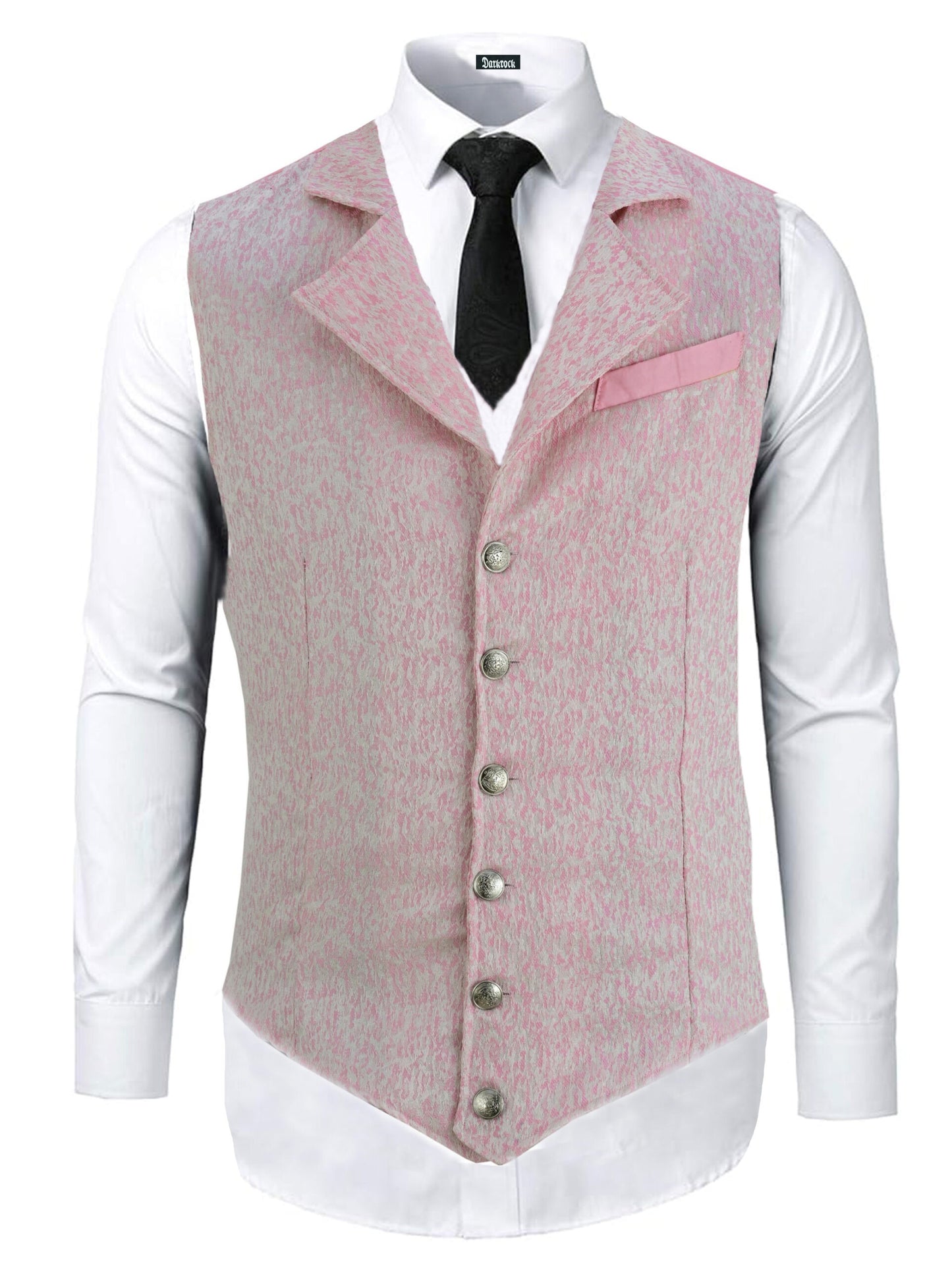 Handmade Pink Men's Victorian Suit Gentleman Vest Steampunk Gothic Waistcoat/Usa