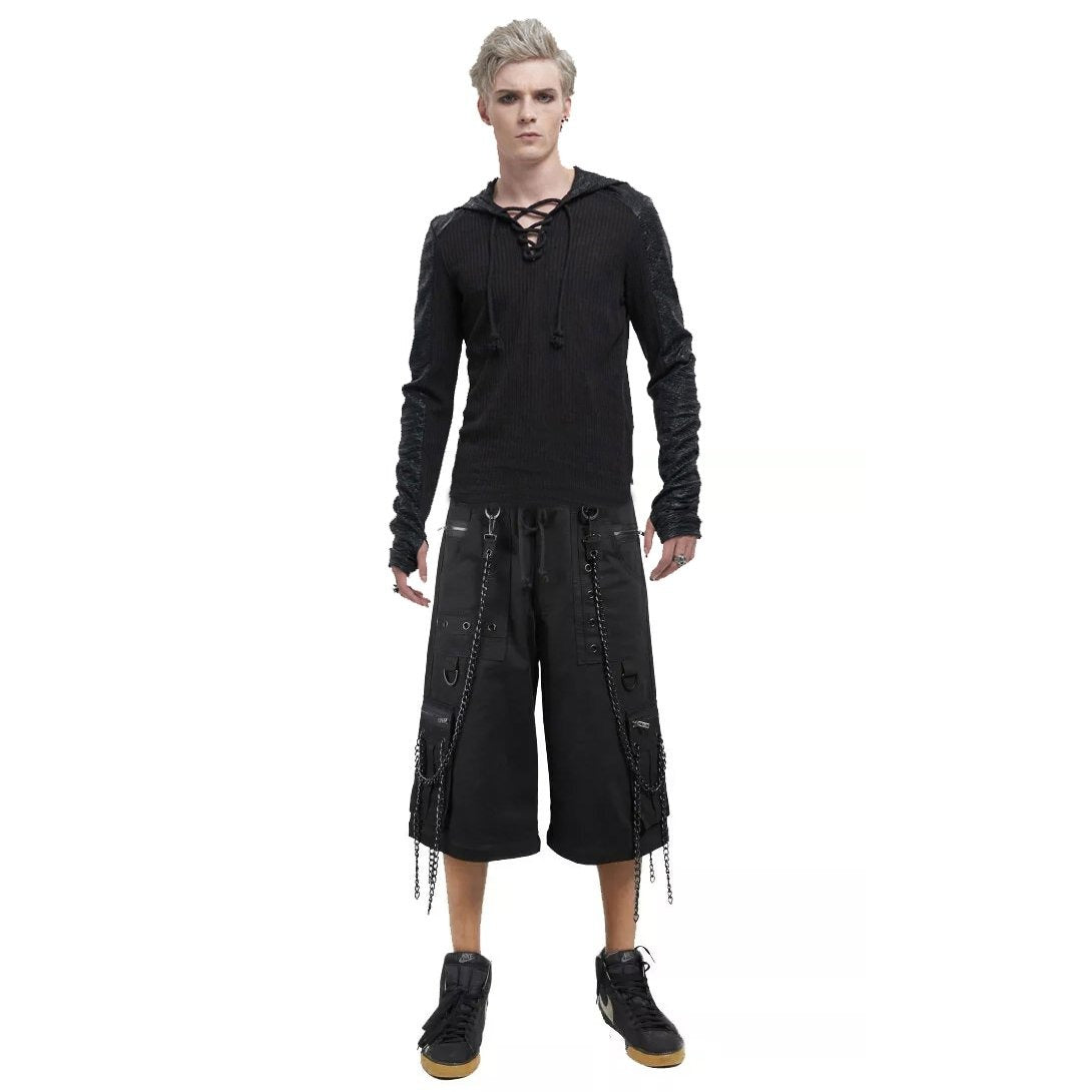 Gothic Bondage Rocker Mens Alternative Punk Rock Emo Shorts