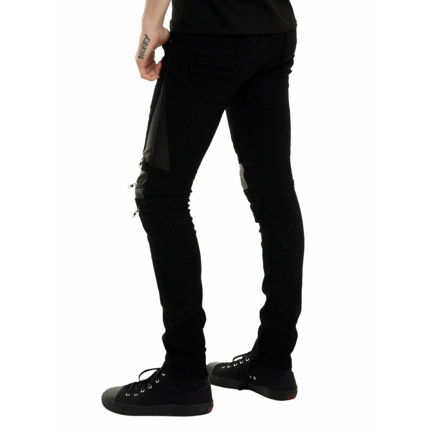 GOTHIC BONDAGE JEANS HEAVY WEIGHT ZIPPER PUNK ROCK GOTH TROUSER PANTS