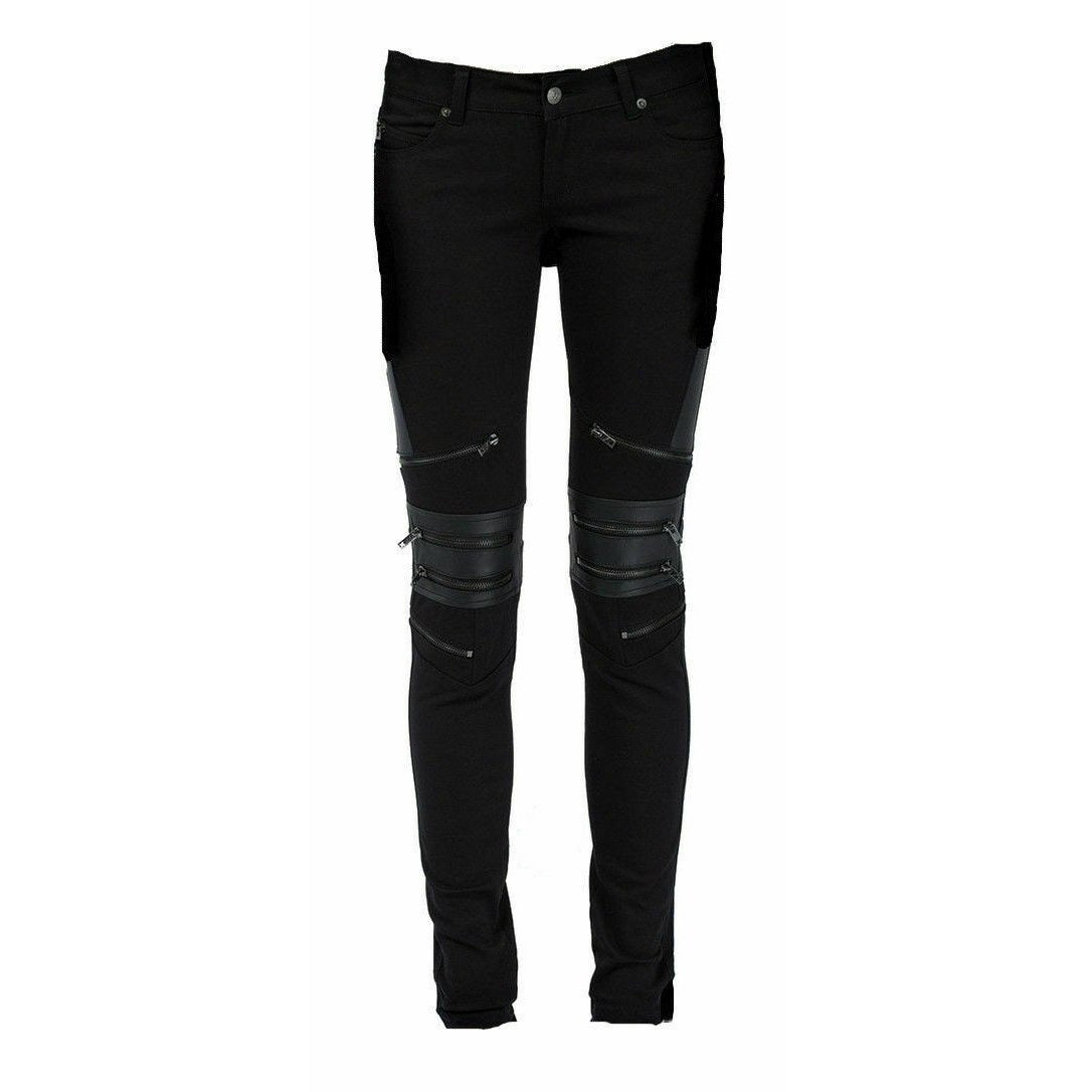GOTHIC BONDAGE JEANS HEAVY WEIGHT ZIPPER PUNK ROCK GOTH TROUSER PANTS