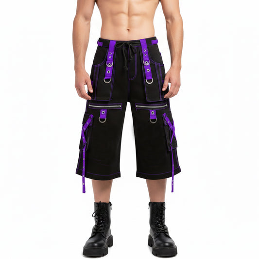 Gothic X-Strap Black Purple Short