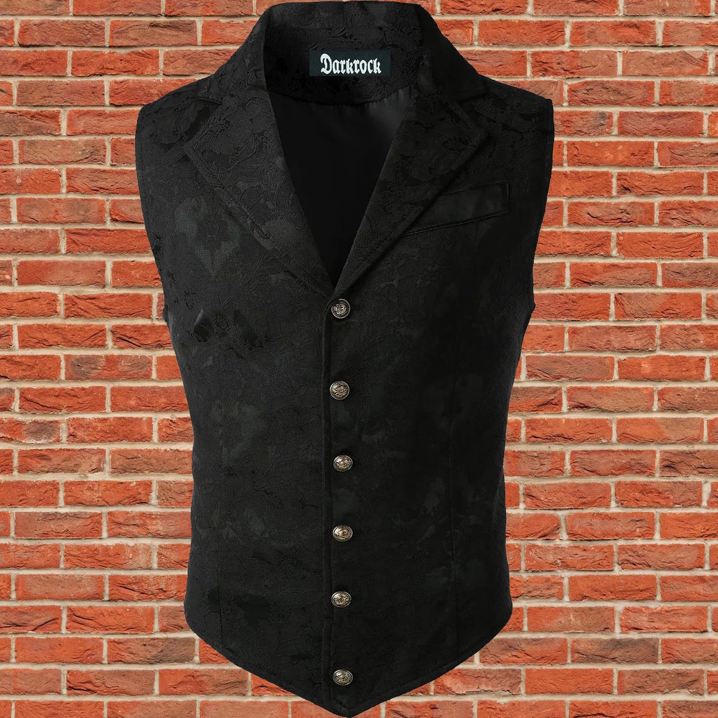 Handmade Black Men's Victorian Suit Gentleman Vest Steampunk Gothic Waistcoat/Usa