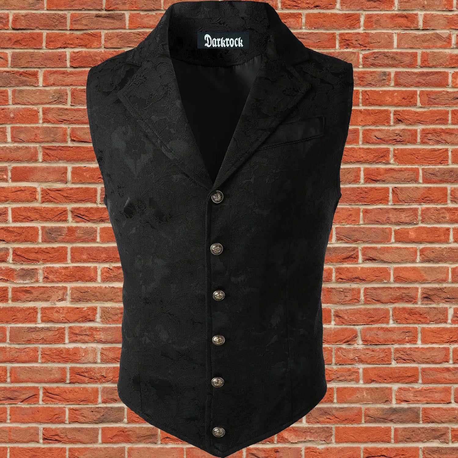 Handmade Black Men's Victorian Suit Gentleman Vest Steampunk Gothic Waistcoat/Usa