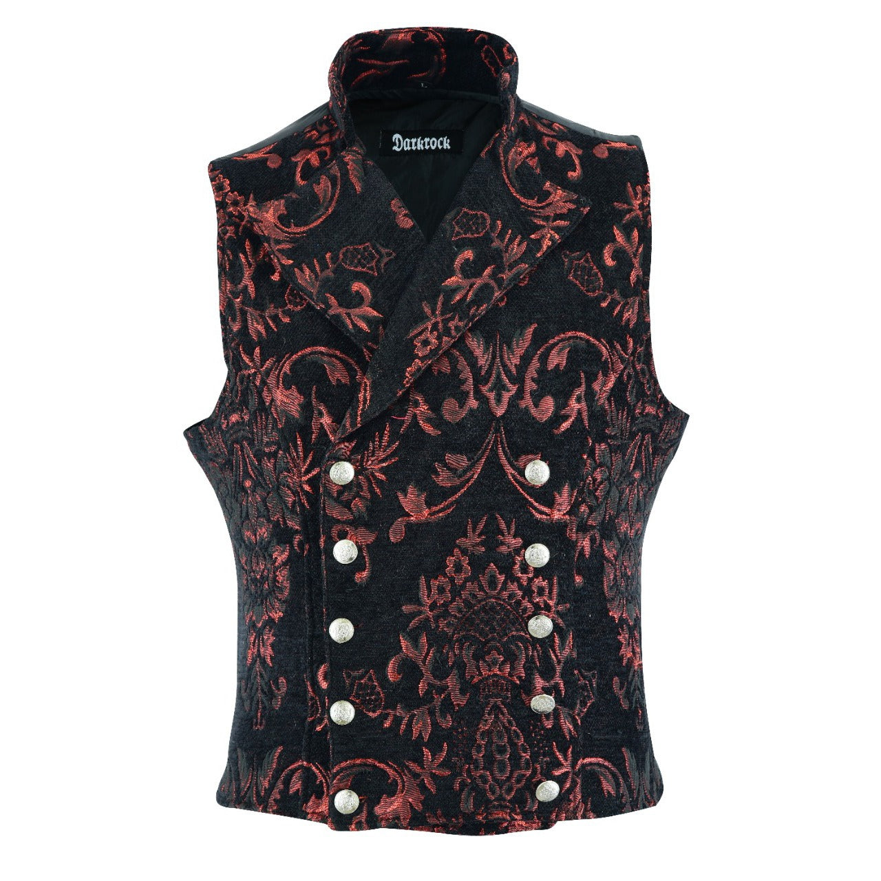 Men's Victorian Gentleman's Aristocrat Vest Tapestry/Stylish Casual Vest Red/Black