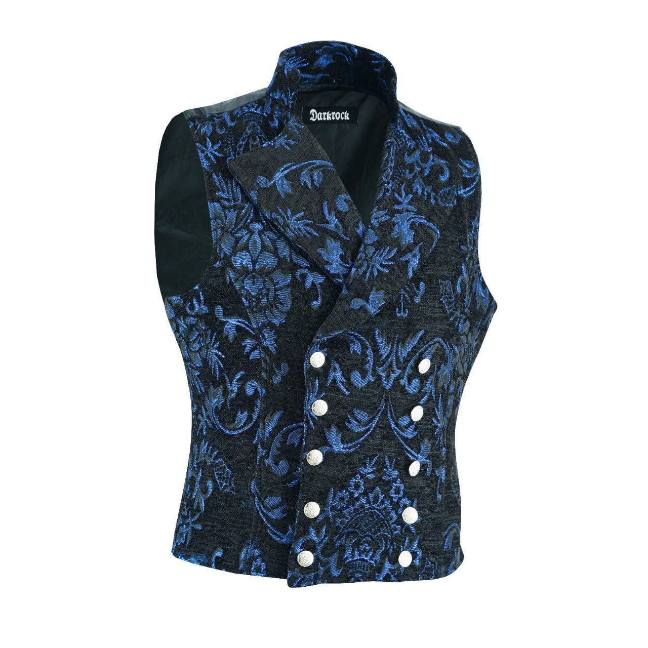 Men's Victorian Gentleman's Aristocrat Vest Tapestry/Stylish Casual Vest Blue/Black