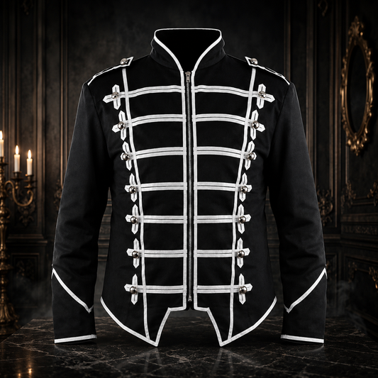 Military Drummer Jacket Black Parade Jacket Goth Punk Adam Ant VTG Style