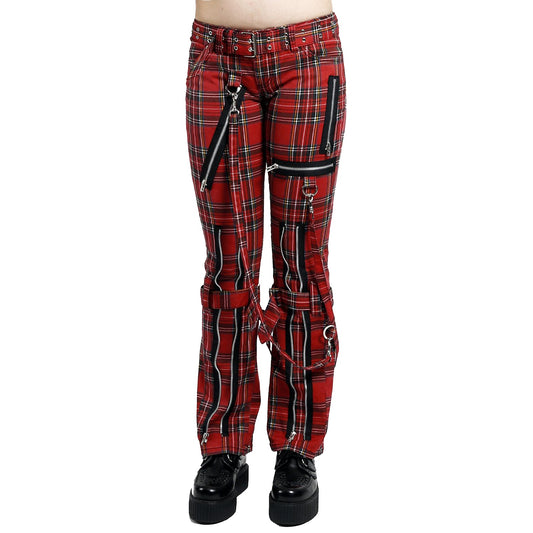 Women,s Bondage Pants Red Plaid