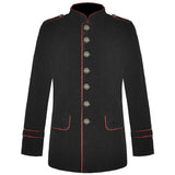 New Men's Military Style Coat Jacket Black Red Gothic Steampunk Usa Sizes Vtg