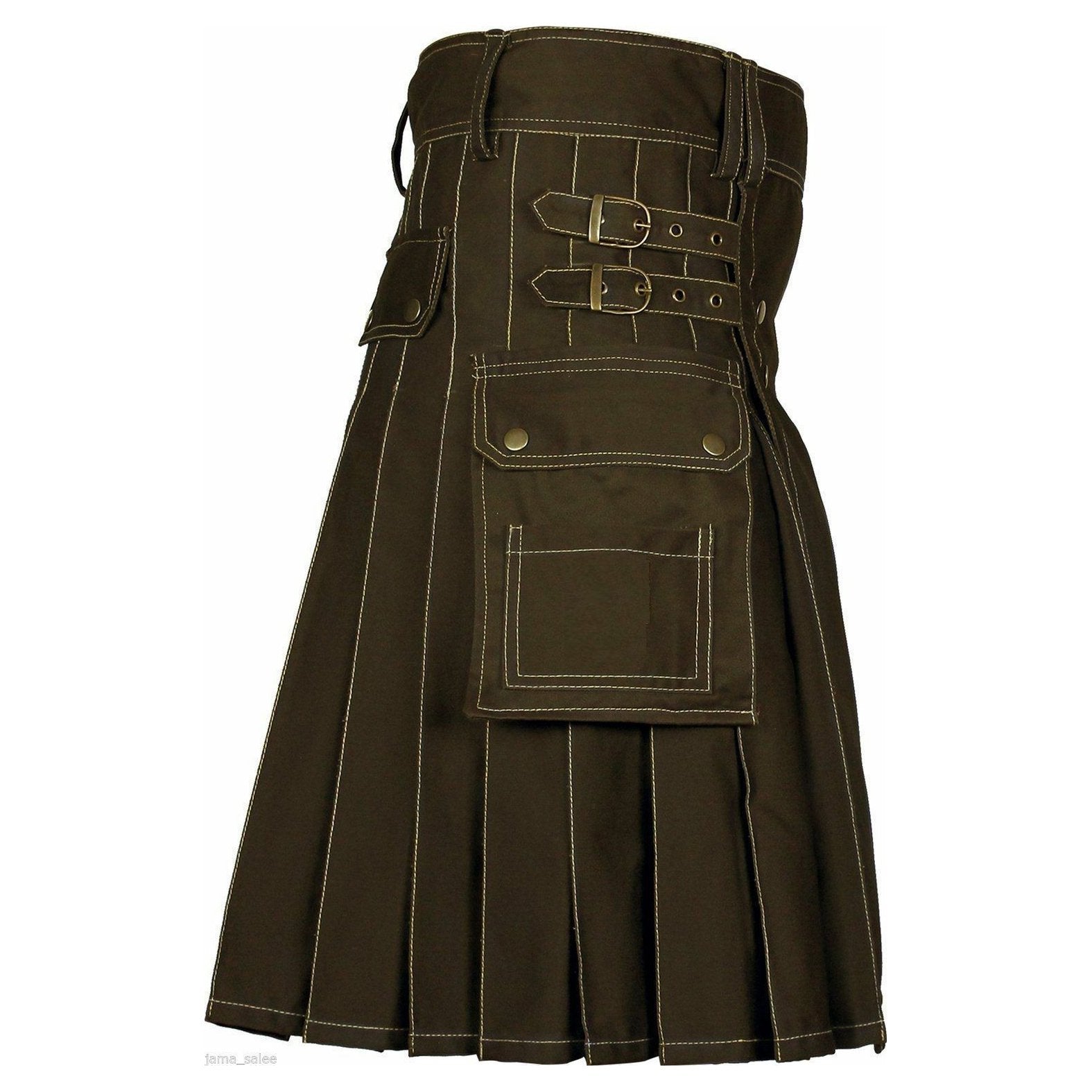 Men's Stylish Brown Wedding Utility Kilt - Utility Kilts (2)