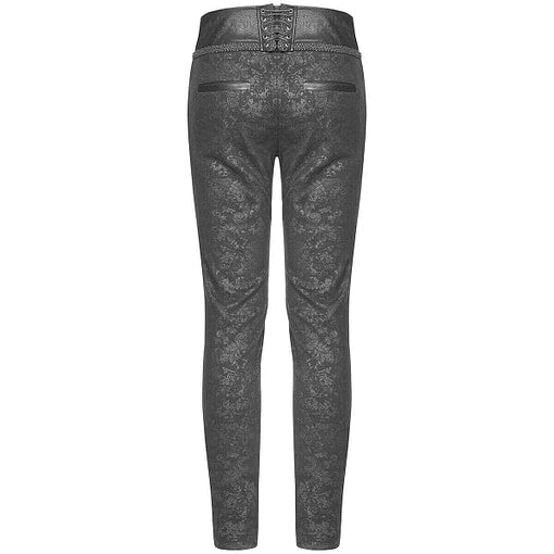 Men Syndicate Trousers Pants Steampunk Black Brocade Vintage Gothic Victorian