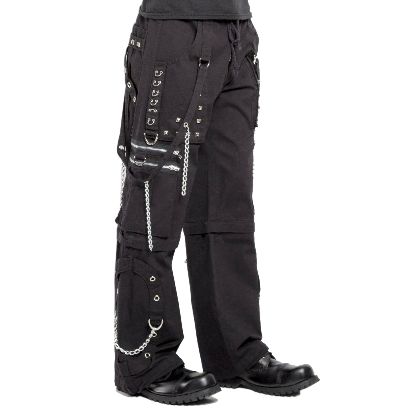 Men's Electro Bondage Rave Gothic Cyber Chain Goth Jeans Punk Rock Pants