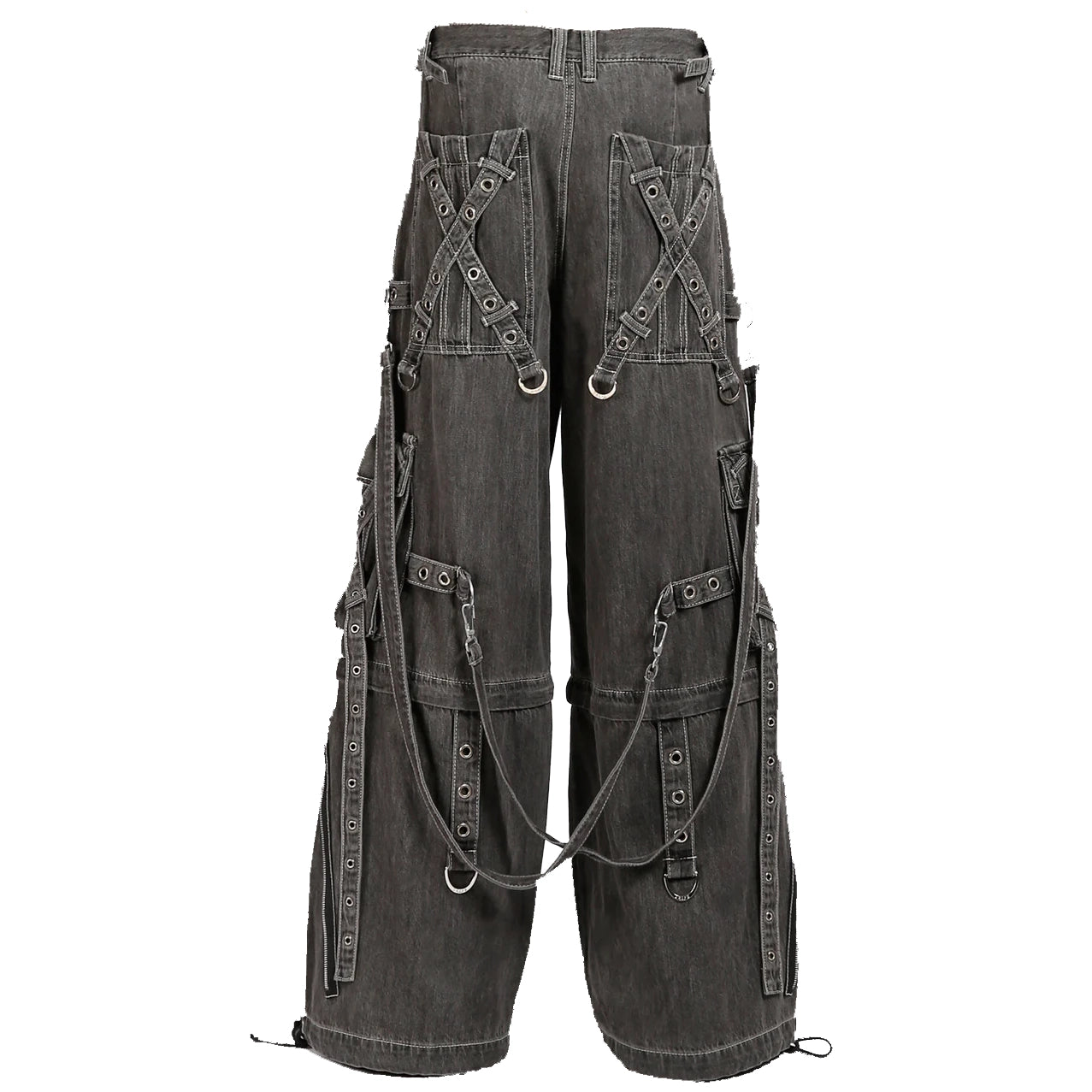 GOTHIC X-STRAP PANT BLACK DENIM