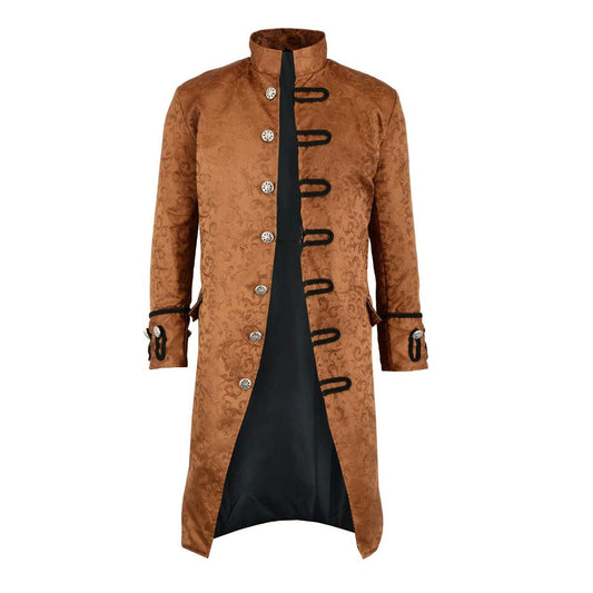 Renaissance Men's Brown Brocade Goth Steampunk Victorian (2)