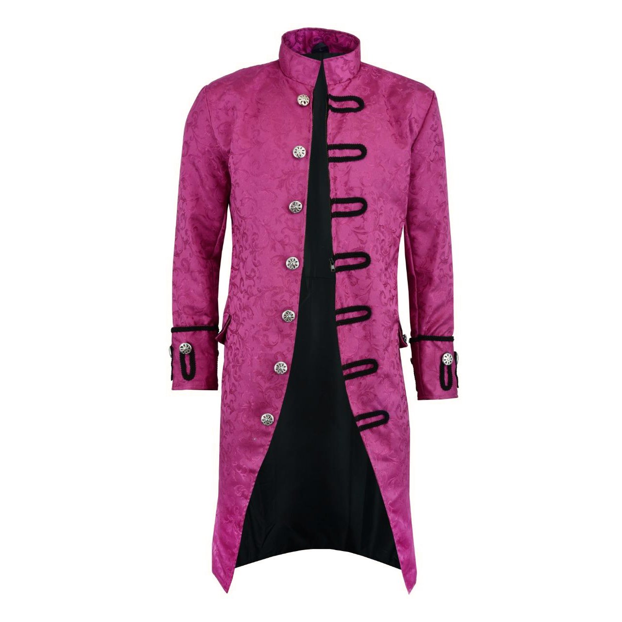 Renaissance Men's Purple Brocade Goth Steampunk Victorian Frock CoatUSA (2)