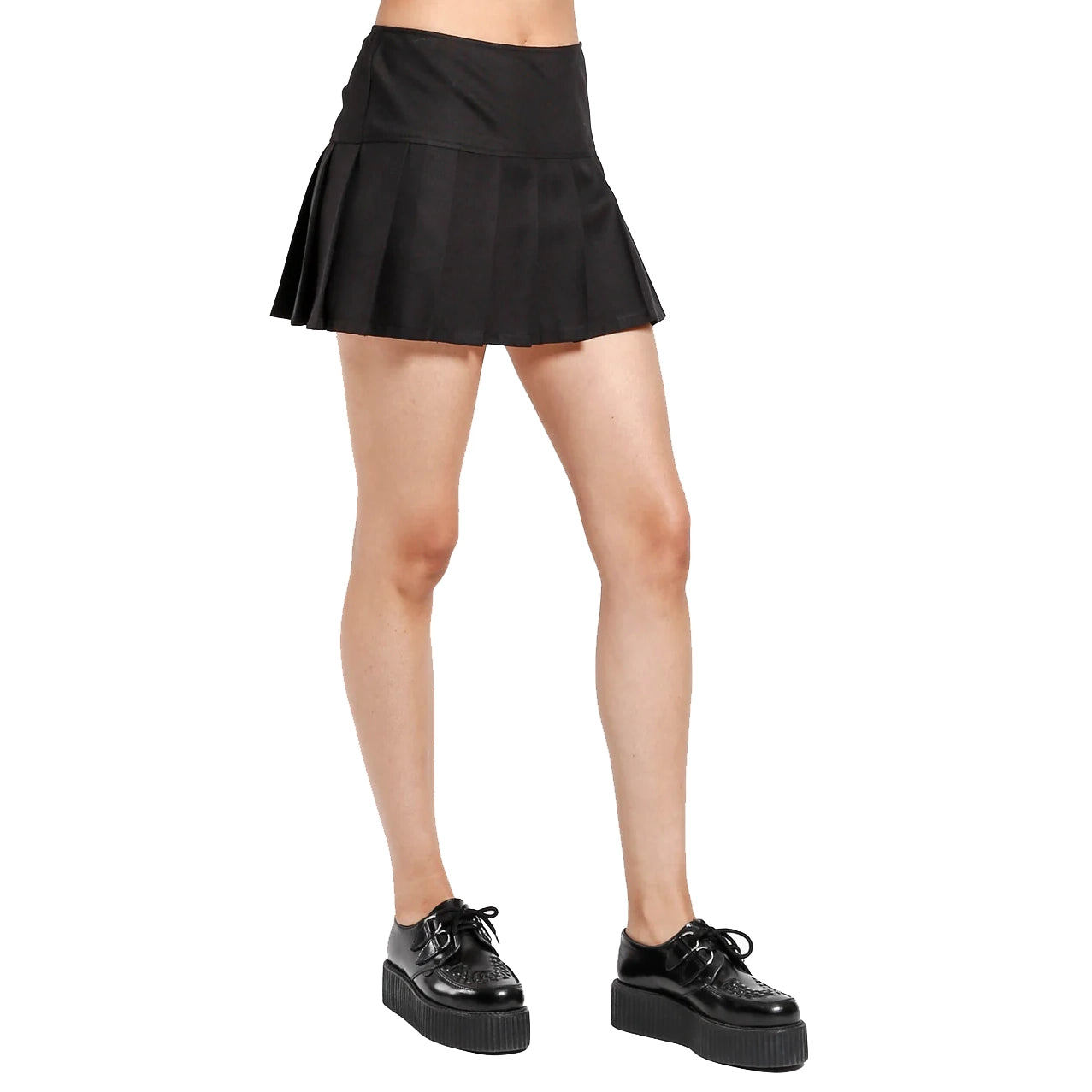 Womens Black Pleated Skirt