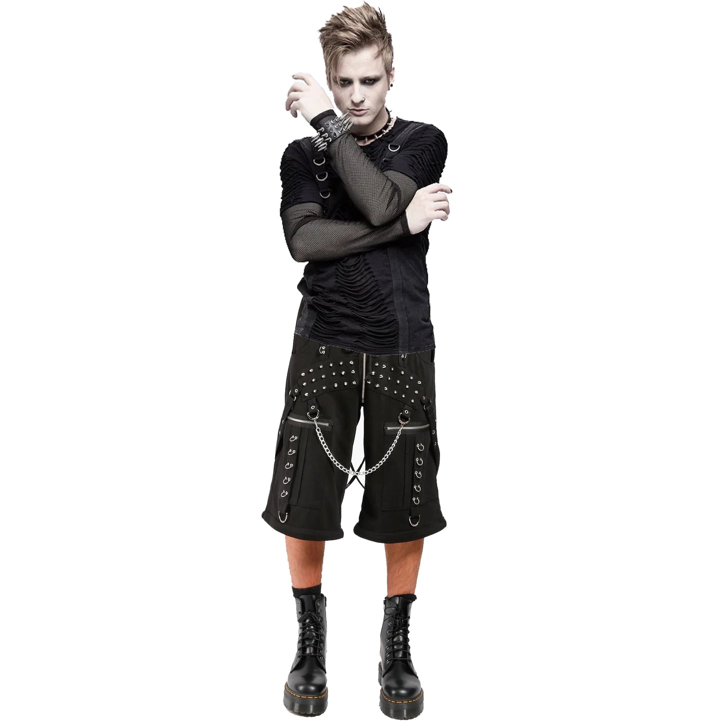 Mens Gothic Trip Pant Bondage Cyber Trip Pant Chain Techno Rock Punk Shorts Usa