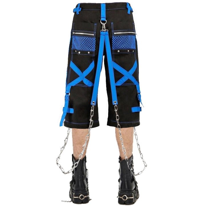Gothic Handmade Gothic Bondage Mens Short Alternative Punk Rock Black Blue Emo Shorts