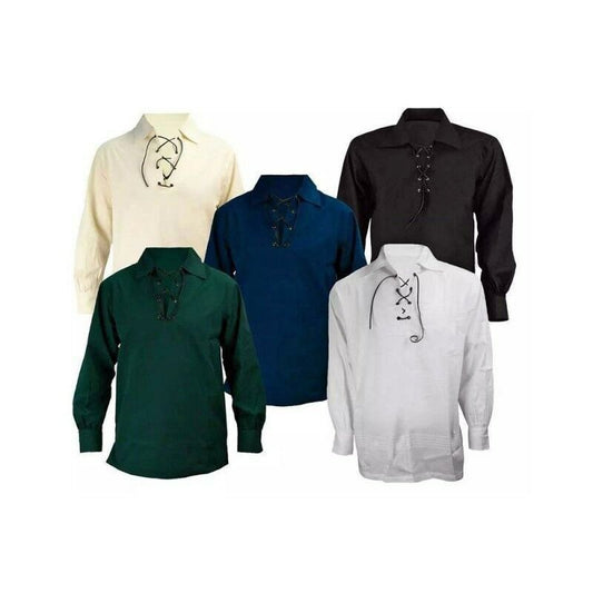 Scottish Ghillie Kilt Shirt In Choice Of Colors Jacobite Jacobean