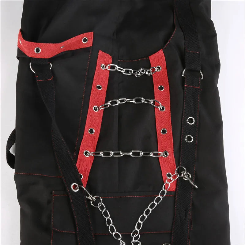 Women's Dark Gothic Baggy Unisex Cargo Metal Chain Hip Hop Wide Leg Trousers