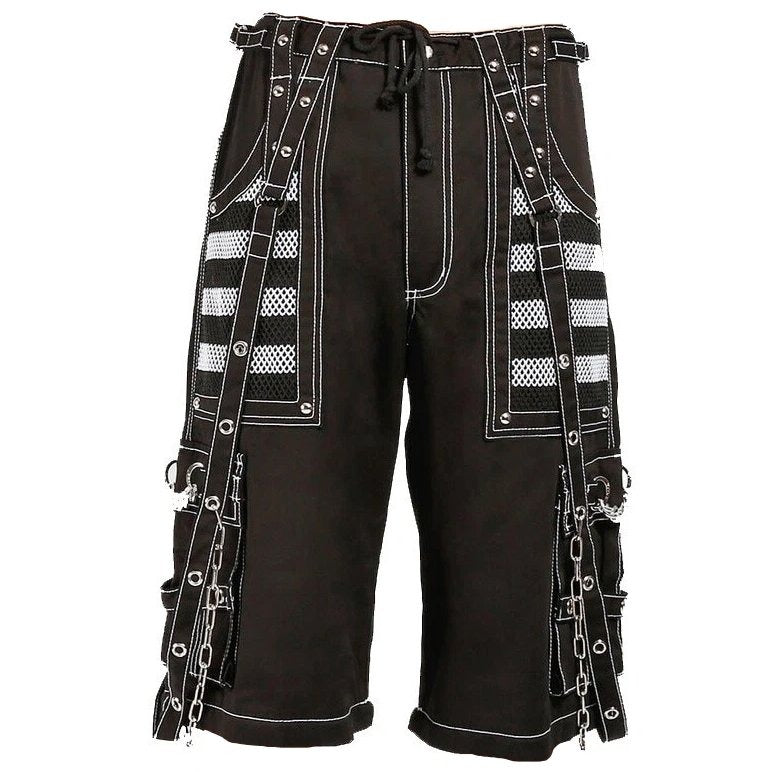 Gothic Extreme Bondage Skater Gothic Punk Rocker Cyber Steampunk Biker Tripp Shorts