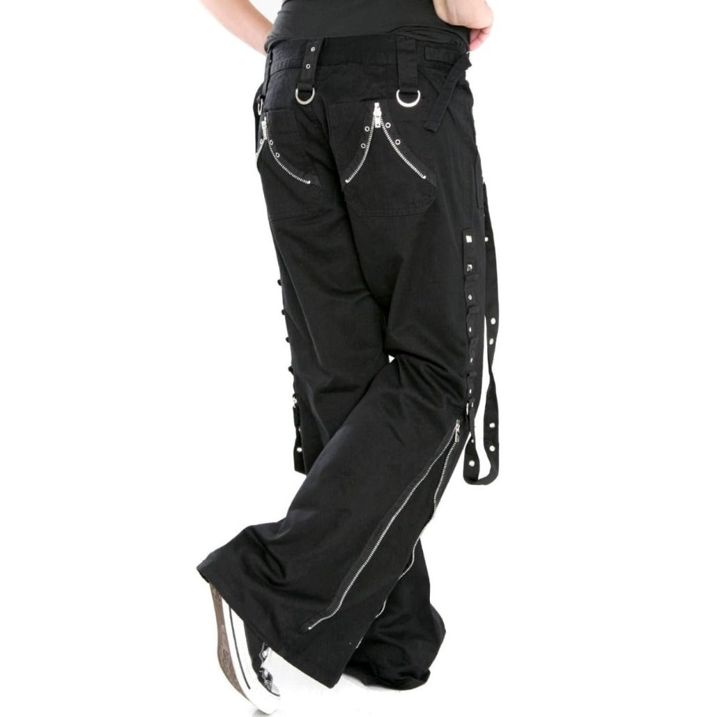 WOMEN'S GOTHIC PUNK EMO BONDAGE BLACK STRAPS GOTH ZIPPER ROCK STAR TRIPP PANTS (2)