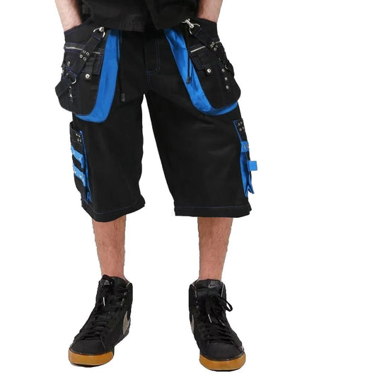 Prime Quality Men's Gothic Bondage Cyber Chain Techno Rock Punk Black Blue Shorts