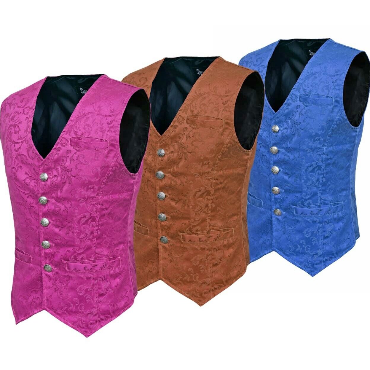 Waistcoat Gothic Steampunk Royal Blue - Brown - Purple Vest