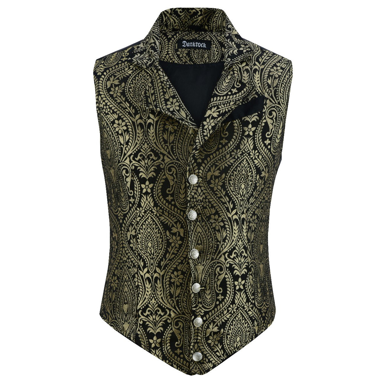 Handmade Gold Men's Victorian Suit Gentleman Vest Steampunk Gothic Waistcoat/Usa