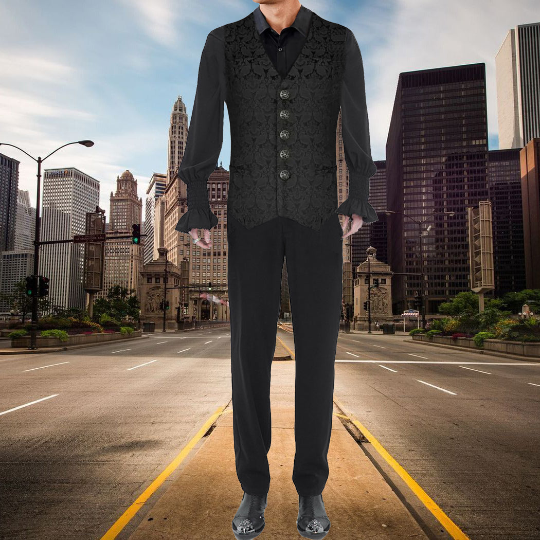 New Brocade Men's Vest Waistcoat Gothic Steampunk Victorian/Western-Reenactment