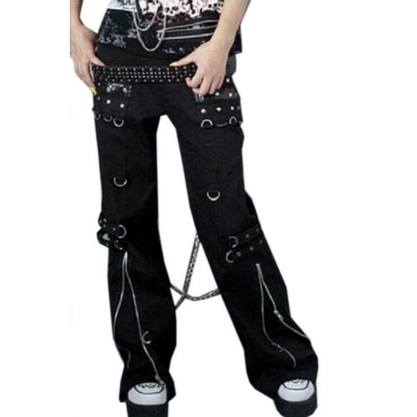 Women's Gothic Bondage Pant Rock Hard Trouser Heavy Weight Pant EMO TRIPP PANTS (2)