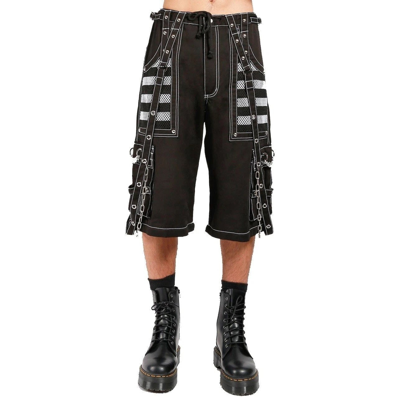 Gothic Extreme Bondage Skater Gothic Punk Rocker Cyber Steampunk Biker Tripp Shorts
