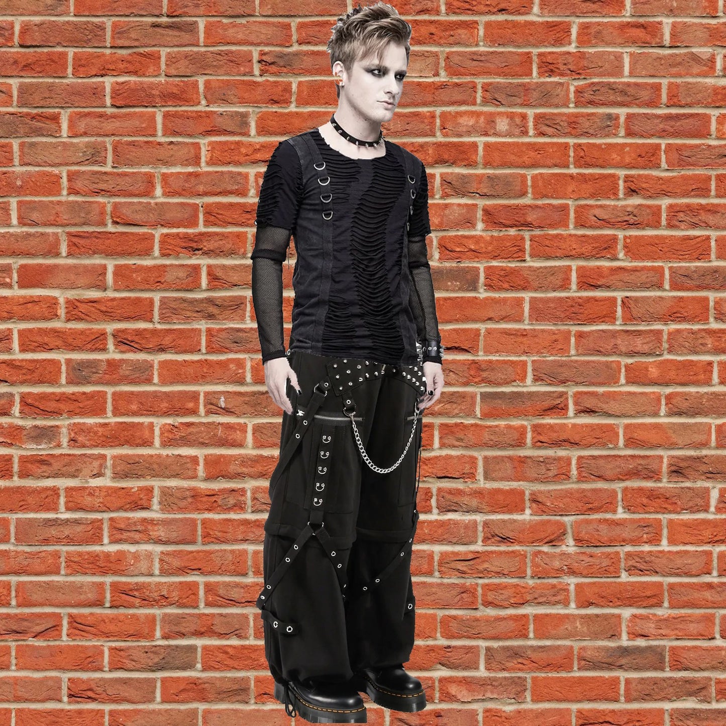 Mens Gothic Trip Pant Bondage Cyber Trip Pant Chain Techno Rock Punk Shorts Usa
